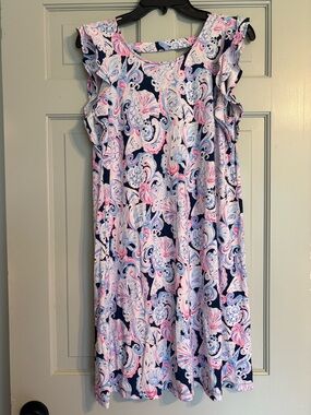 Lilly Pulitzer M Dani Dress It’s For Shore High Tide Navy Pink & Blue